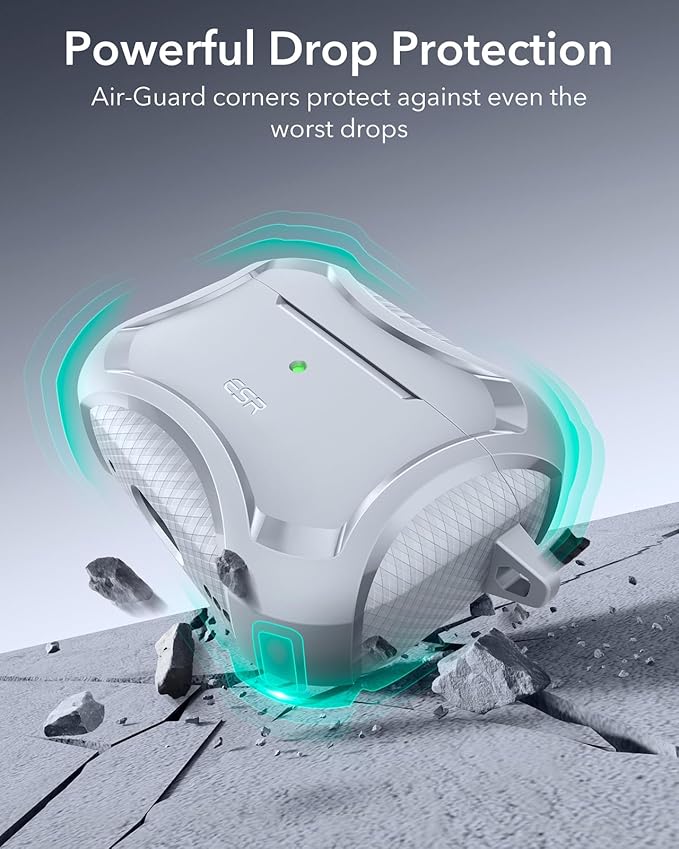 ESR for AirPods Pro 2nd Generation Case, Compatible with Airpods Pro Case 2nd/1st Gen (2023/2022/2019), Compatible with MagSafe, Powerful Drop Protection, Magnetic Lid,Gray