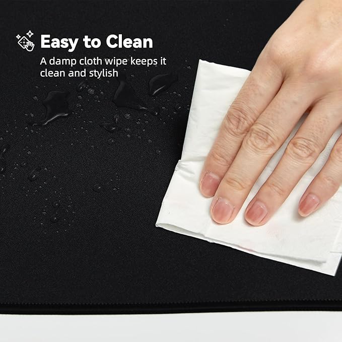 Large Gaming Mouse Pad with Durable Stitched Edges, Non-Slip Rubber Base, Big Computer Keyboard Mouse Mat Desk Pad for Home Office Gaming Work, 31.5"x11.8"x0.12", Black