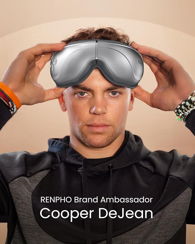 RENPHO Eyeris 2 Eye Massager with Heat, Birthday Gifts for Mom Dad Women Men Face Massager, Heated Eye Mask for Improve Sleep