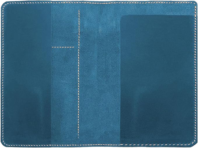 Genuine Leather Notebook Notepad Cover for TOPS The Legal Pad Writing Pads Docket 5" x 8" Cover, retro real leather portfolio folder cover organizer (Blue)