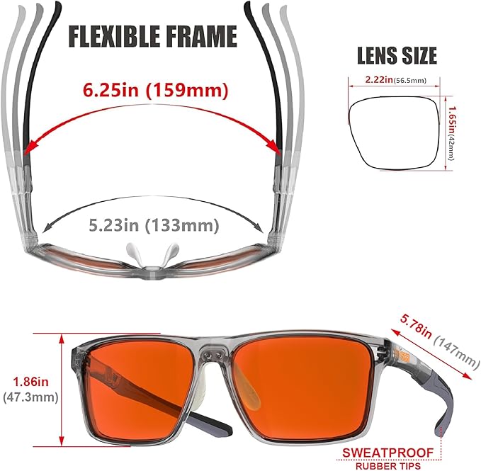 HD Premium Sleep Glasses P1AS 99.9% Blue Light Blocking Gaming Computer Screen Glasses Reduce Eyestrain & Glare High Contrast Definition UV580 nm