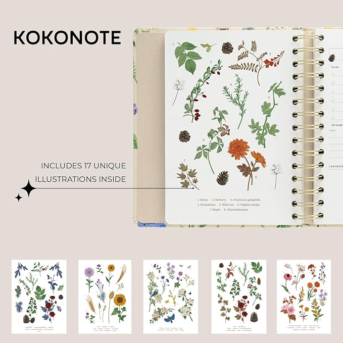 Planner 2025-2026 Seasonal Flowers - Planner for Women 17 Month(Aug 25/ Dec 26) | Weekly & Monthly Academic planner 2025-2026 | 6.4" x 7.9" | Hardcover Agenda 2025 | Thick paper 120 g/m²