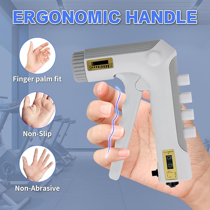 Grip Strength Trainer with Finger Exerciser, Adjustable Resistance Hand Gripper, Hand Exerciser with Counting for Muscle Building(10-130 LBS)