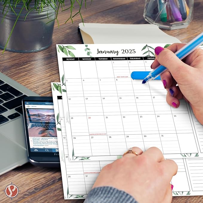 2025 Year Desk Calendar 11" x 8.5" Desktop or Wall Planner, Tear-Off Pad for Easy Planning, Includes a Notes Section To Do's Monthly Tasks for the Year of 2025 | Runs from January 2025 - January 2026