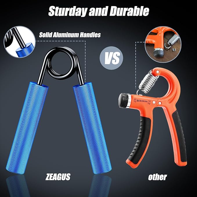 Grip Strength Trainer 6 Pack,50LB-300LB Metal Hand Grip Strengthener,Non-Slip Heavy-Duty Forearm Exerciser,Hand Gripper for Muscle Building and Hand Rehabilitation Exercising