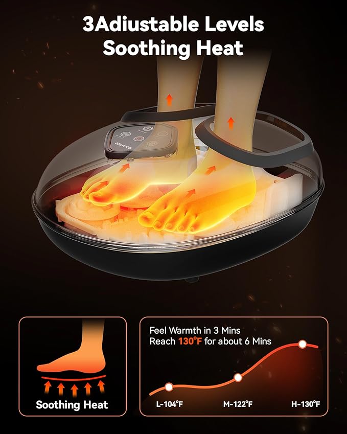 COMFIER 2025 Shiatsu Foot Massager with Heat,Compression,Kneading &Rolling,Foot Massager for Neuropathy,Plantar Fasciitis,Upgraded for Larger Feet Machine(Size 14),Home or Office, Gift for Women/Men