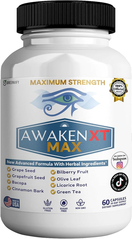 Awaken XT Max Nootropic Supplement, 60 Capsules, with Vitamins & Herbal Blend, 30 Day Supply (1)