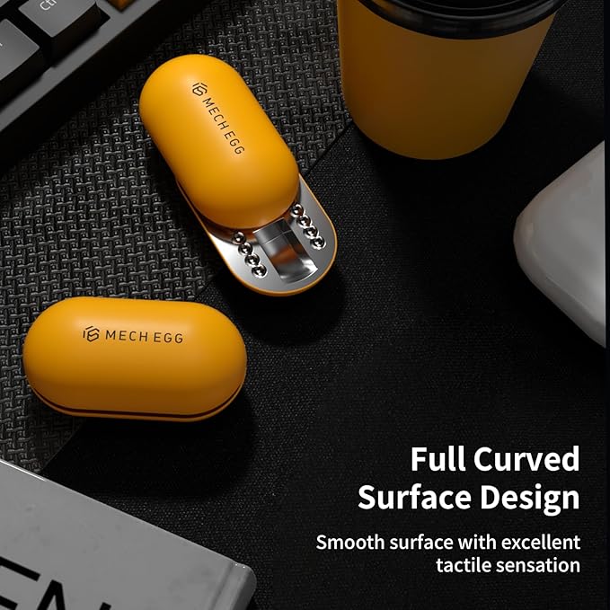 Fidget Mech Egg Finger Slider Fidget EDC Egg Sensory Metal Office Fidget Toys for Home Office Executive Desk Toys Adults Relieve Stress ADHD/Autism (Yellow)