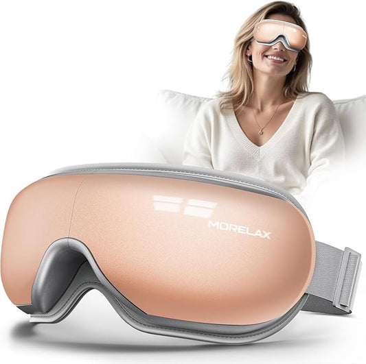 Eye Massager with Heat & Bluetooth Music, Relaxation Gift for Women, Help Alleviate Eye Strain, Promote Better Sleep, Comfortable and Soothing Eye Care Device (Pink)