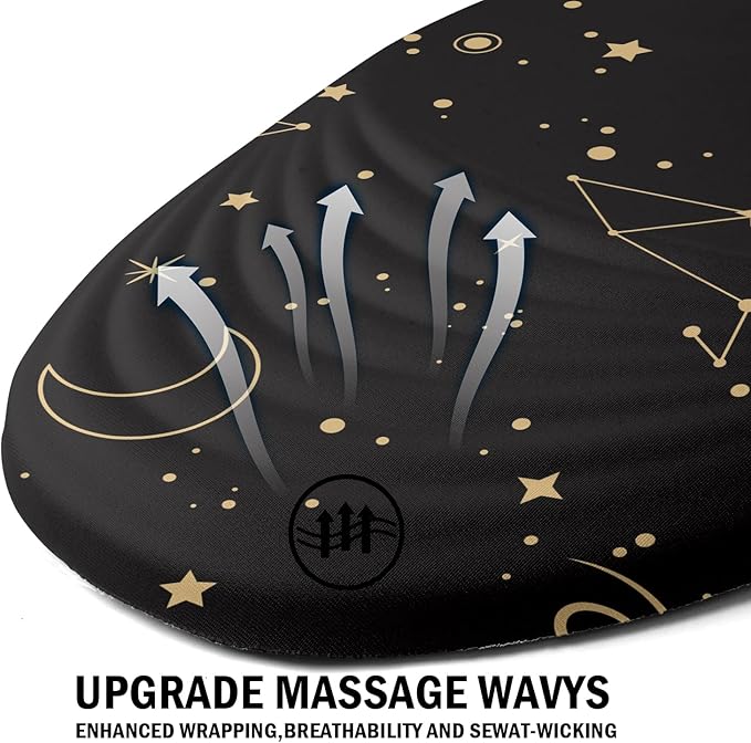 Ergonomic Mouse Pad with Wrist Rest Support,Mousepad Relief Carpal Tunnel Pain, Entire Memory Foam Mouse Pad with Non-Slip PU Base, Wireless Mouse Pad, Lovely Starry Sky
