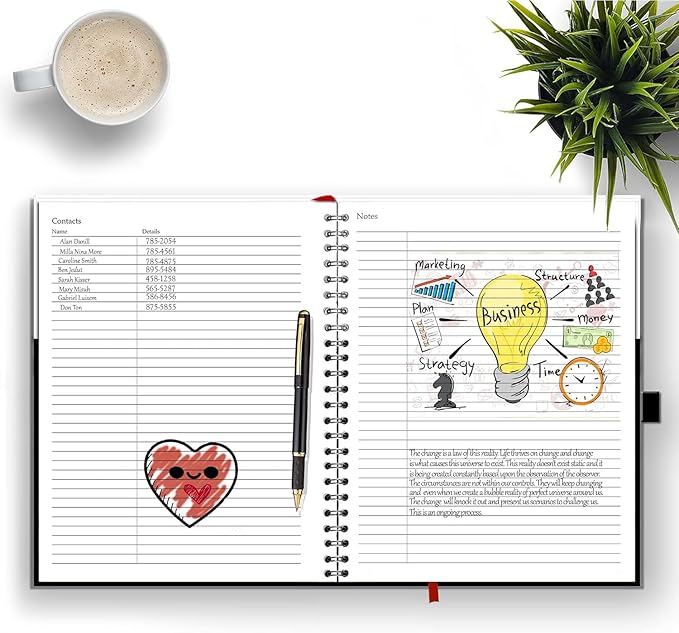 Business Appointment Book with 15-Minute Slots, Undated 2-Year Planner, Large Hardcover, Multiple Schedules, Daily/Hourly