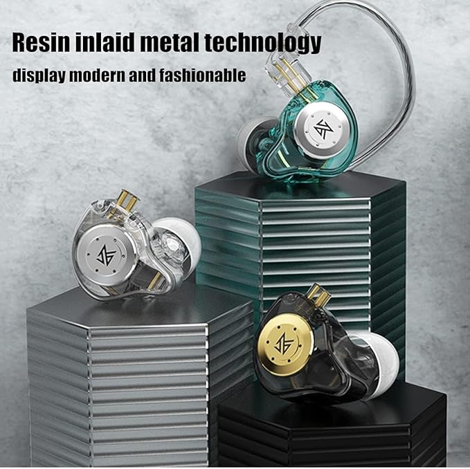 KZ EDX PRO Wired Earbuds with Microphone, Noise Isolating in Ear Headphones Powerful Bass IEM Earphones, Tangle-Free Cord 3.5mm Audio Jack Compatible with Phones Android Tablets Laptops(Cyan with Mic)