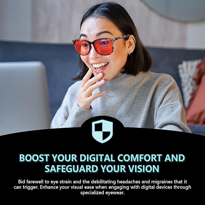 SODQW Gaming Blue Light Blocking Glasses for Men Women Reduce Eyestrain Orange Aviator Eyeglasses for Computer TV