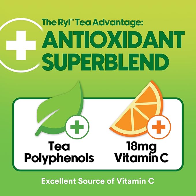 Ryl Iced Tea, Green Citrus Tea, Antioxidant Superblend, Zero Sugar, Low Carb, Zero Calorie - 16.0 Fl Oz (12-Pack)