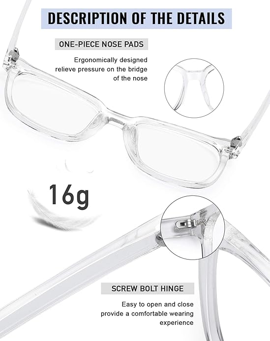 PANNER Oversized Square Blue Light Blocking Glasses for Women Men Anti Glare Reduce Eyestrain Computer Glasses