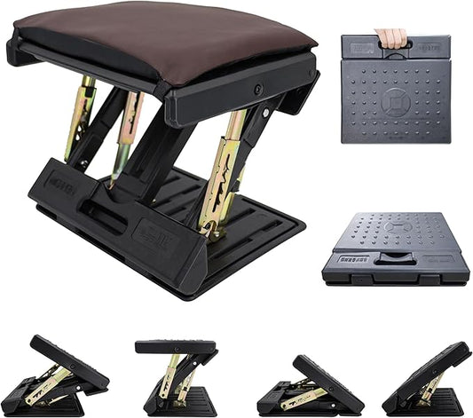 Adjustable Footrest Can Be Adjusted in Multiple Angles and States, Cushion is Detachable, Suitable for Use in Multiple Scenarios Such As Office(Brown)