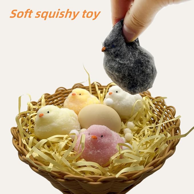 5 Pcs Taba Squishy Chick,Taba Squishy Toys,5 Color Chicks Sensory Toys,Soft Tabba Squishys Stress Relief Squeeze Toy