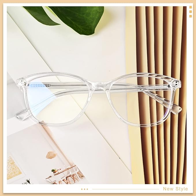 Madison Avenue Blue Light Blocking Glasses Anti Eyestrain UV Glare Blue Light Glasses for Women TV Phone Computer Gaming Eyeglasses (Clear)