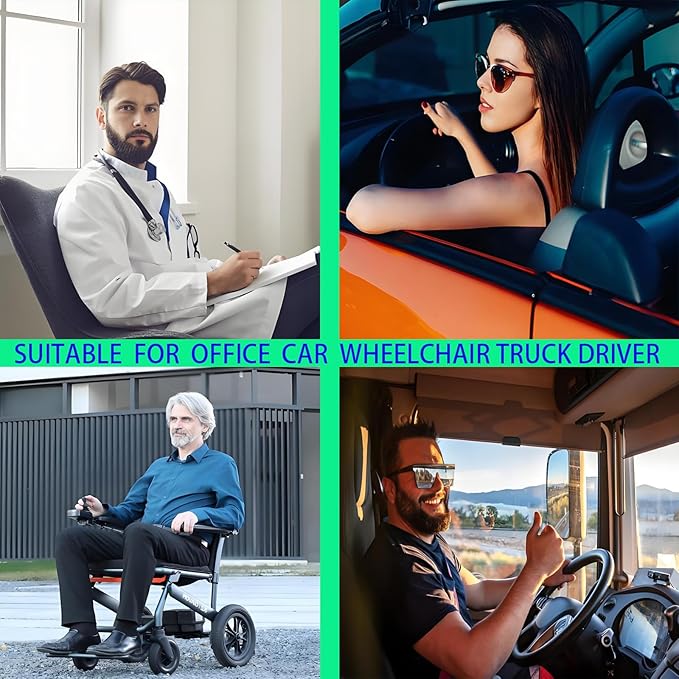 Memory Foam Contoured Seat Cushion with L-Shaped Ergonomic Design for Office Chair Car Seats  Seat Cushion for Truck Driver, Truck Car Seat Cushions for Driving Lumbar Support (Grey&Black)