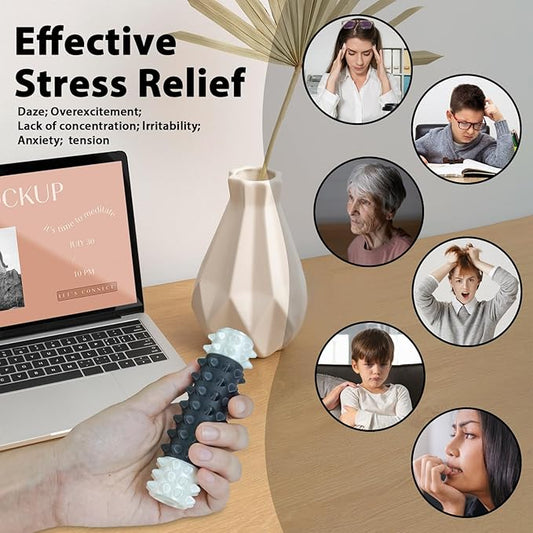 Little Pain Stim Ouchies Fidget Toys for Adults,3D Printed Spiky Pain Stim, Sensory Fidget for Stress & Anxiety Relief, ADHD, Autism,Office Desk Toys, Gifts for Men & Friends (Black White)