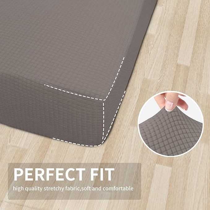 Easy-Going Stretch Chair Cushion Cover Sofa Cushion Furniture Protector Sofa Seat Sofa Slipcover Sofa Cover Soft Flexibility with Elastic Bottom(Chair Cushion, Taupe)