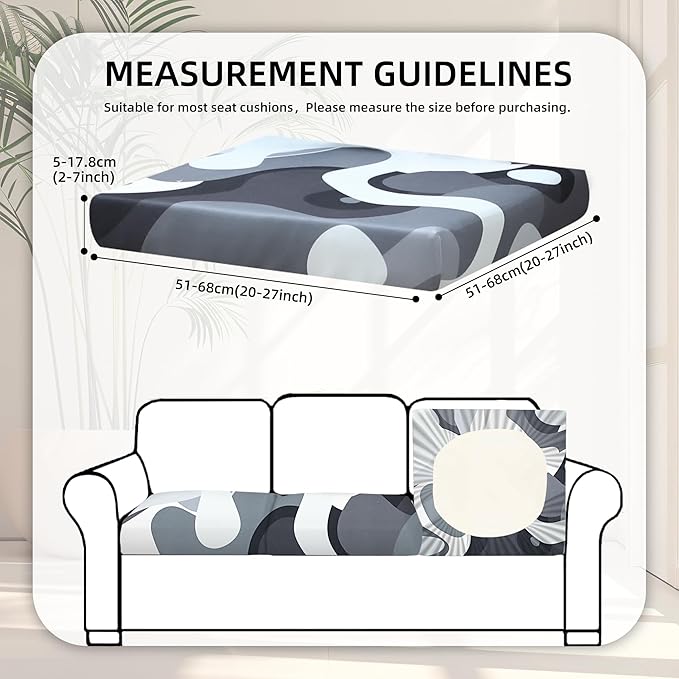 8Pcs Stretch Patio Cushion Coversfor Outdoor Couch Cushion Covers Replacement,Outdoor Sofa Covers Patio Slipcovers Couch Cover,Washable Furniture Cover (Pattern 1, Cover Only)