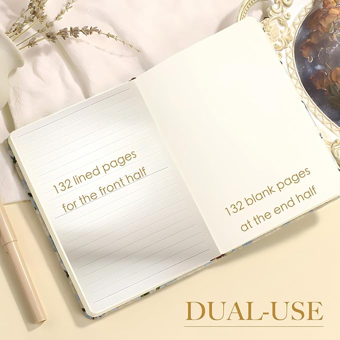 Pocket Notebook, A6, 4x6, Small Embroidered Journal, Cute Notebook, Lay Flat, Hardcover, Lined Notebook & Sketchbook, Note Taking Notebook, Beautiful Journal for Women, Tulip Flower