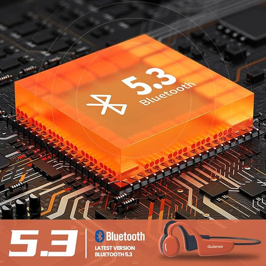 Open Ear Headphones, Open Wireless Earphones, 15HBluetooth Playback 5.3 Sports Earphones, Built-in Microphone, Suitable for Sports Running,Exercise (Black&Orange)