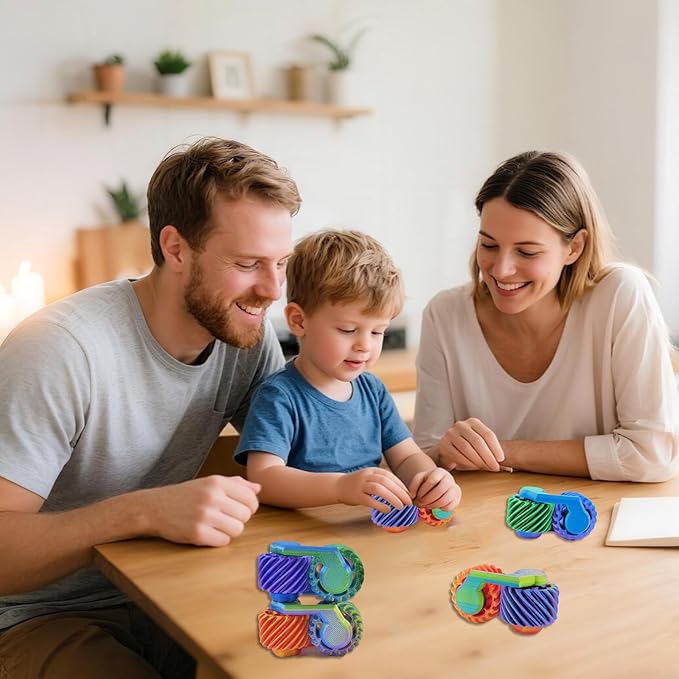 2pcs 3D Printed Gear Stress Relieving Toy, Fidget Toys for Kid & Adult, Anxiety Relief Items Ideal for Autism & ADHD, Portable Sensory Toy Tool for Anxiety & Focus – Perfect Christmas Birthday Gift