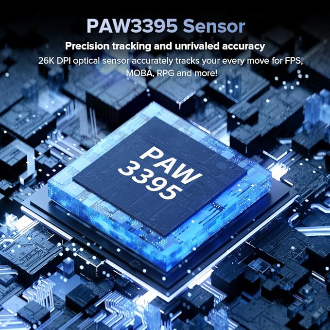 DeLUX M900PRO Wireless Gaming Mouse, 8000Hz Polling Rate, RGB Charging Dock, 63g Ergonomic Design, PAW3395 Sensor with 26000DPI, Programmable Buttons (White)