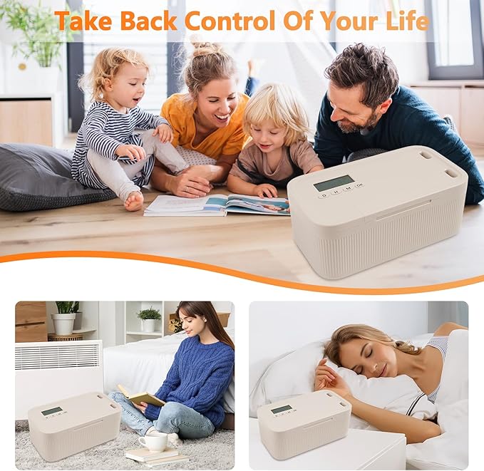 Timed Lock Box for Phone & Snacks | 2-in-1 Smart Lock with Digital Timer & Quick Access | BPA-Free Refrigerator Safe Container for Medicine,Electronics (5.5x5.5x6.3in)