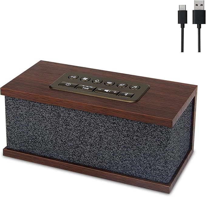 Sound Machine White Noise Machine with 70 Natural Soothing Sounds Sleeping Timer Memory Function 30 Volume Levels Brown Noise Sleep Sounds Machine Powered by USB for Baby Kids Adults,Black