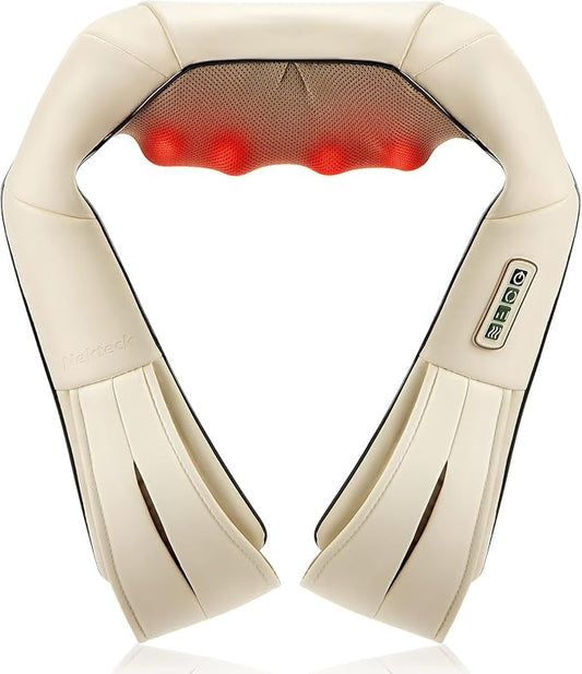 Nekteck Neck and Back Massager for Pain Relief Deep Tissue, Shiatsu Shoulder Massage Tool, Plug-in Use Only (Renew)