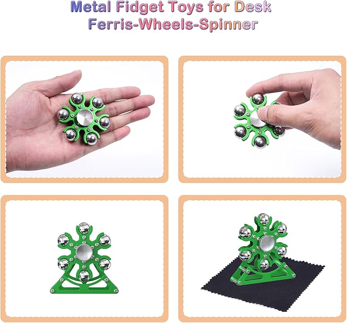 Desk-Fidget-Toys Ferris-Wheels-Spinner: Metal Kinetic-Fidget-Spinner 4mins, EDC-Toy Cool-Gadgets for School Office Christmas, ADHD Tools Gift Cool-Stuff Stress Relief Gift for Kid Children Teen Adult