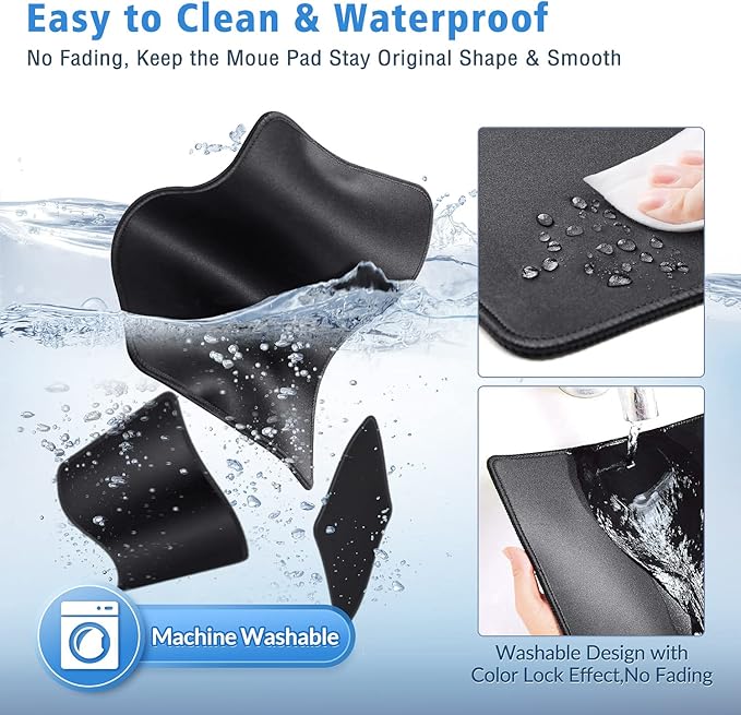 Gimars 3 Packs Mouse Pad with Stitched Edge, Ultra-Smooth Surface Mouse Pads with Anti-Slip Rubber Base, Washable, Waterproof & Soft Mouse Pads for Computers, Laptop, PC, Office & Home