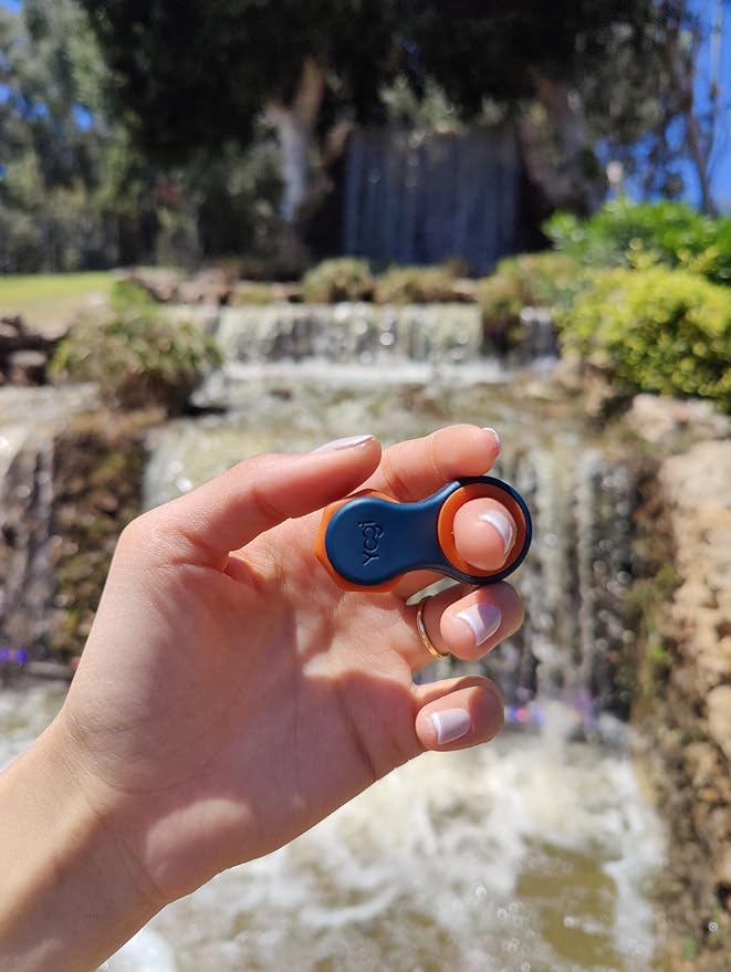 Yogi Fidget Toy – Silent Sensory Spinner for Adults & Kids – Stress Relief Fidgets for ADHD, Anxiety – Fidget Toys for Adults – Includes 5 Finger-Fit Rings – Work, School & Travel – 2-Pack