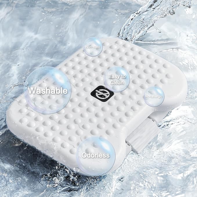 HUANUO Adjustable Desk Footrest, Foot Rest for Under Desk at Work with Massage, Adjustable Foot Stool with 3 Height Position & 30 Degree Tilt Angle Adjustment for Home, Office, White