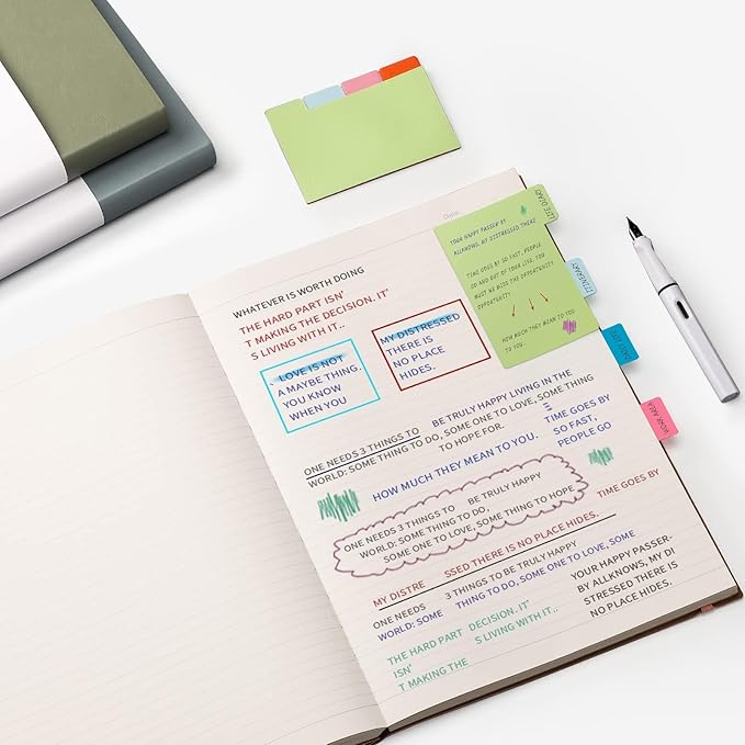 HIUKOOKA College Ruled/Lined Notebook- 320 Pages A4 Softcover Large Journal, 8.5''×11'', 100GSM Thick Paper, Faux Leather, Inner Pocket - Pink