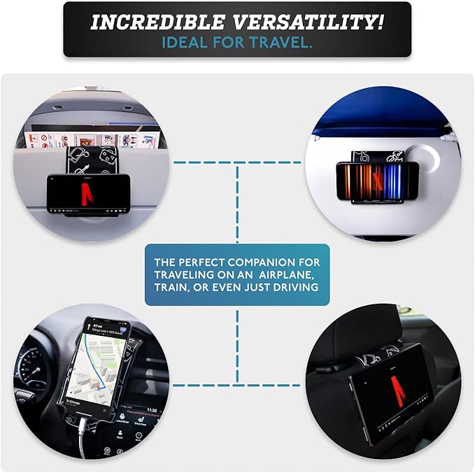 AirGLO Flex Flap - Adjustable, Portable Phone Stand for Travel, Home, Desk, Bed, Treadmill, iPad, Tablet