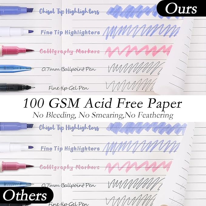 deli 6-Pack Black Lined Journal Notebook, 160 Pages Hardcover Writing Notebook, A5 (5.5"x8.2") College Ruled Notebook for Office, School, Work Notes