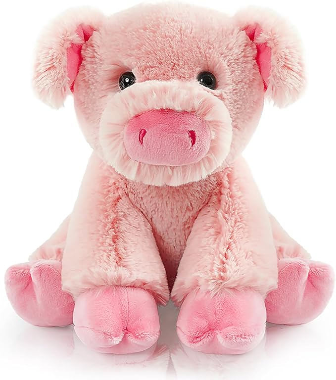 Stuffed Pig Sitting Toys Plush Animal, Realistic Pig Stuffed Animal Plush Toy Filled in Limbs 8.5 Inch Soft Huggable Gifts for Kids with Stuffed Animals Birthday Gift for Girls Boys