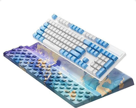 Ospelelf Computer Keyboard Stand Tilt with Wrist Rest, Comfy Ergonomic Keyboard Riser Holder for Desktop