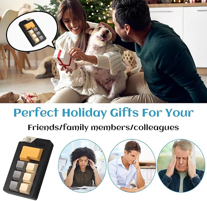 Keyboard Fidget Clicker Toy for Adults, Fidget Keyboards Sensory Fun Toys for Anxiety Decompression, Gift Christmas Ideal for Lover (Black Khaki)