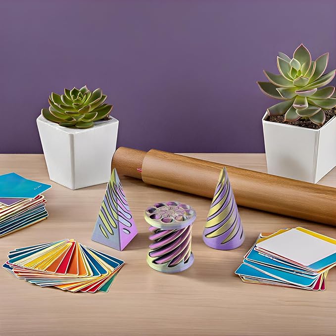 3 Packs Impossible Cone, Spiral Cone Fidget Toy 3D Printed Spiral Cone Toy, Pyramid Passthrough Sculpture, Mini Cones Pass Through Pyramid Fidget Toy for Stress and Anxiety Relaxing