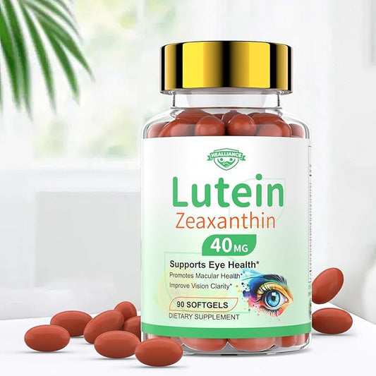 Lutein and Zeaxanthin Supplement, Lutein Eyes Vitamins Support Vision Clarity Macular Health Dry Eye Comfort Blue Light with Bilberry Extract Omega 3 Zinc and Vitamins C & E for Adults