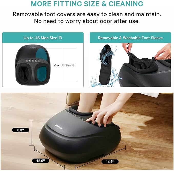 Foot Massager Machine with Heat, Shiatsu Deep Kneading Foot Massager with Remote, Compression, Multi-Massage Modes, Auto-Off Timers, Gifts for Women Men