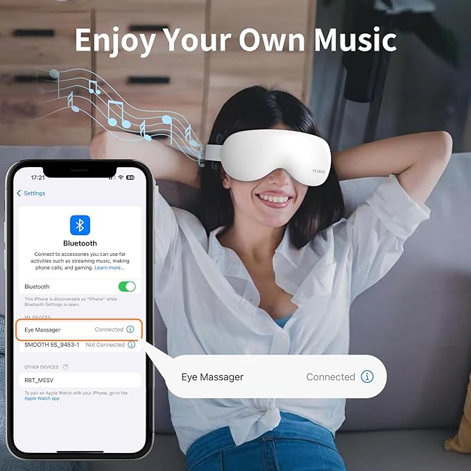 Eye Massager with Heat and Cooling Vibration for Relaxation Cool Massaging Eye Mask Electric Smart Heated and Cold Therapy Portable Eyemask Massage