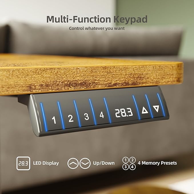 YDN L Shaped Standing Desk, Electric Standing Desks L Shape Adjustable Height Dual Motor, 63 x 55 Inch Corner Standing Desks with Splice Board for Home Office, Large Standing Desk, Rustic Brown