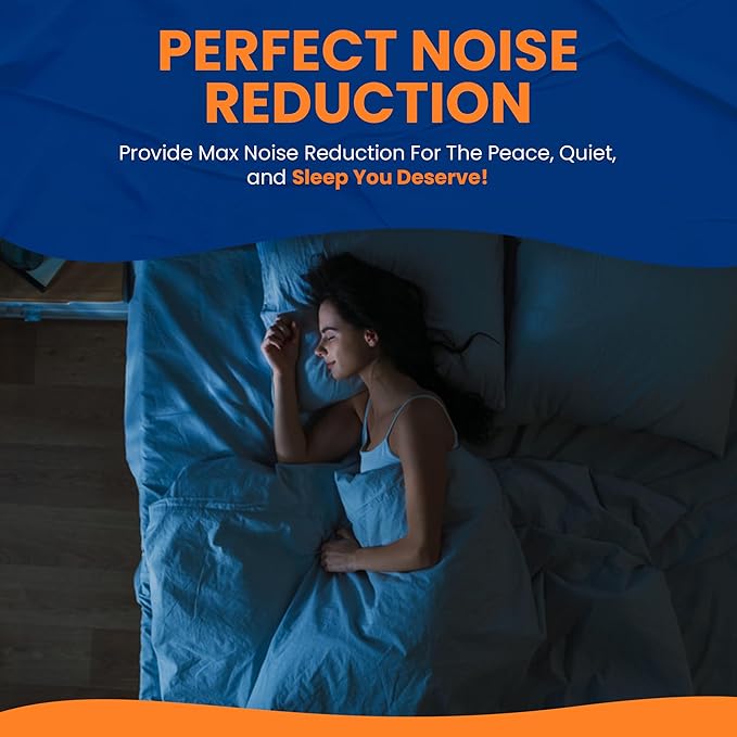 100 Pairs of Orange Reusable Ear Plugs - Individually Wrapped, Providing Ear Protection & Noise Reduction up to 25dB NRR - Bulk Silicone Ear Buds for Motorcycle, Gun Range, Shooting, Sleeping, Work