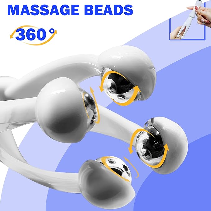 Hand Grip Strengthener Exercise Set, 3pcs Hand Therapy Kit with Squeeze Balls for Hand Therapy, Finger Roller Massage Tool,Finger Resistance Bands,White & Orange, Silicone